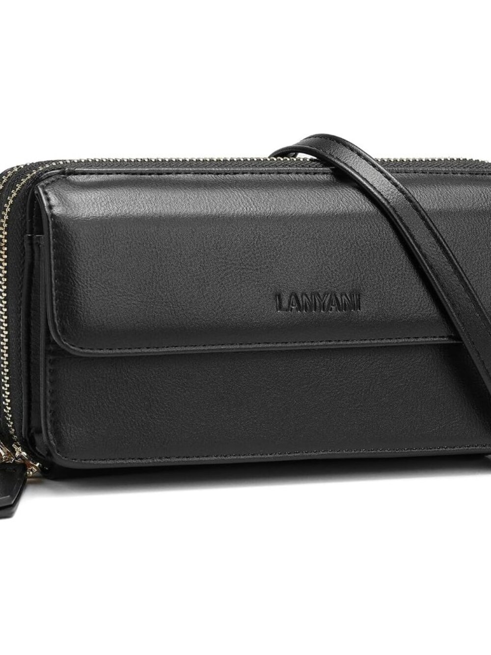 RFID Crossbody Wallet Wristlet Purse with Phone Pocket For Women Vegan Leather